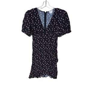 Ghost London Puff Sleeve Mini Dress in Black Whimsigoth Dainty Floral